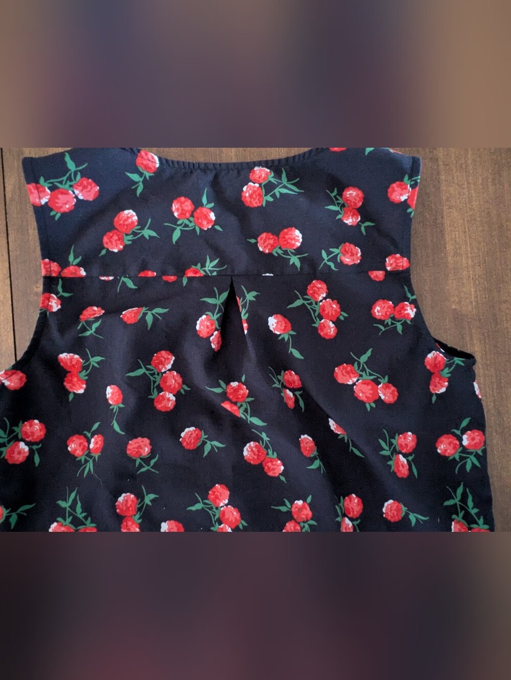 Talbots XS Navy Sleeveless With Raspberry Print - Picture 4 of 8